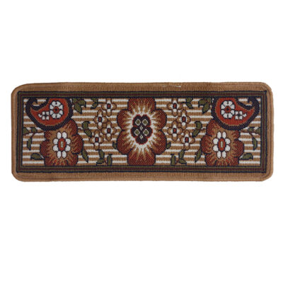Carpet Stair Tread Indoor – Persian Inspired Floral Design, Slip Resistant