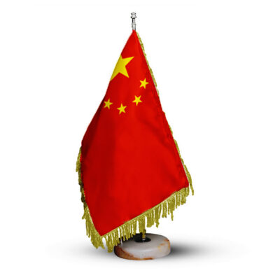 China Table Flag with Stone Base