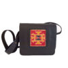 Crossbody Shoulder Bag with Leather - Kilim Design
