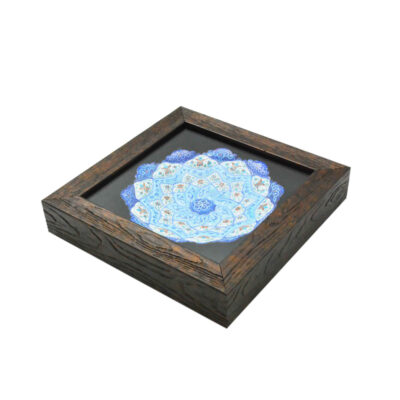 Decorative Copper Wall Plate Hand-Painted with Persian Minakari Enamel Daryai