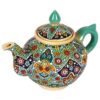 Decorative Pottery Teapot with Minakari Enameling Technique