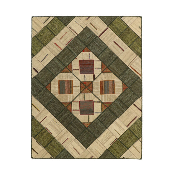 Persian Patchwork Kilim Rug Handwoven Cream