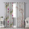 Printed Velvet Eyelet Curtain – Floral Hana (280x140 cm)