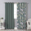 Printed Velvet Eyelet Curtain – Floral Nirvana (280x140 cm)