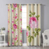 Printed Velvet Eyelet Curtain – Floral Sahel (280x140 cm)