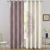 Printed Velvet Eyelet Curtain – Floral White & Purple (280x140 cm)