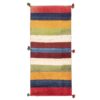 Genuine Persian Gabbeh Wool Rug Handwoven in Fars Striped