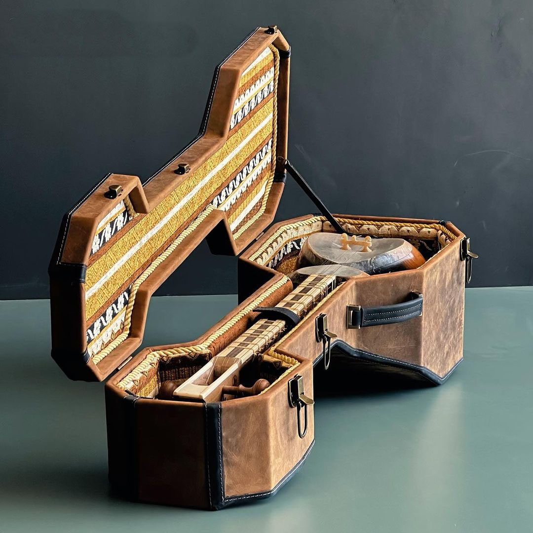 Hard Case for Persian Tar Instrument Handmade Fir Wood & Leather