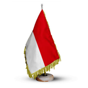 Indonesia Table Flag with Stone Base