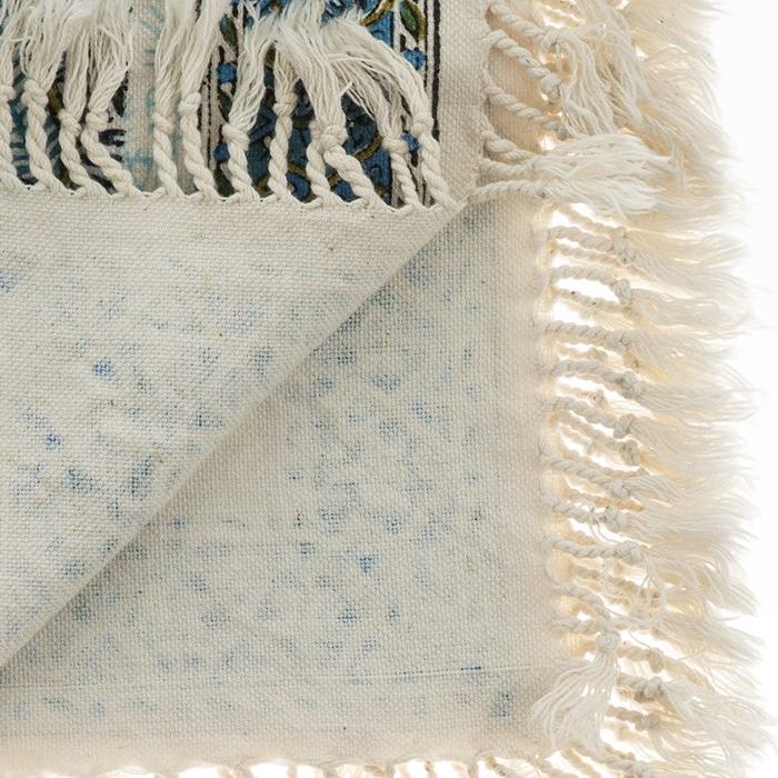 Iranian Tablecloth: Isfahan’s Traditional Kalamkari Block Print Blue
