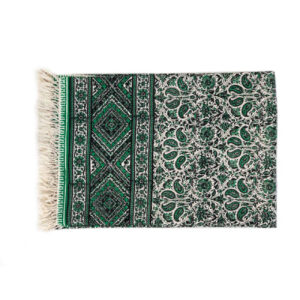 Iranian Tablecloth Isfahan's Traditional Kalamkari Block Print Green