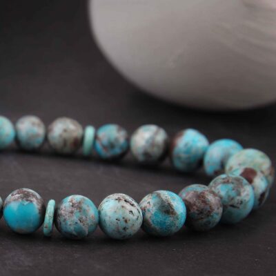 Persian Neyshabur Turquoise Rosary: Prayer 33 Beads Handcrafted Tasbih