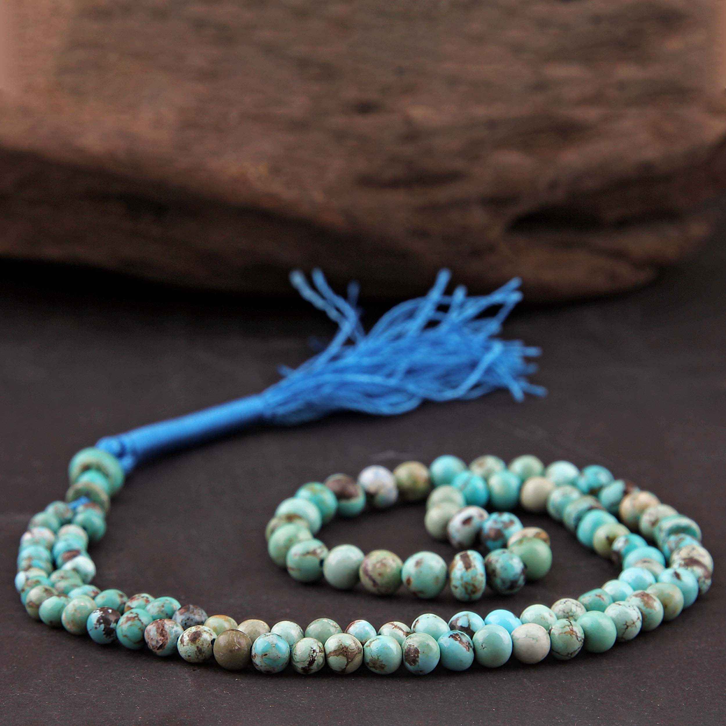 Persian Neyshabur Turquoise Rosary: Prayer 101 Beads Handcrafted Tasbih