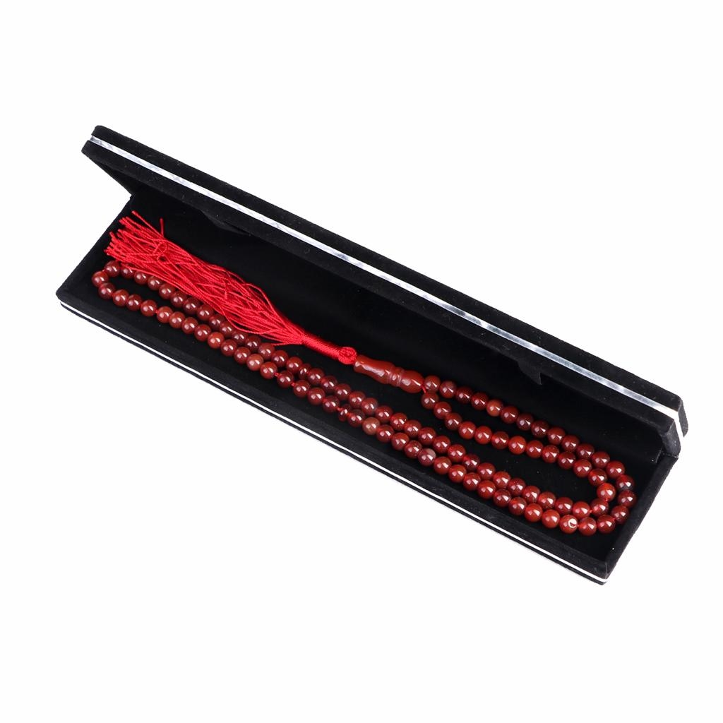 Islamic Agate Rosary Crafted with 101 Prayer Beads Tasbih Red