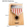 Gecko Kalimba 17-Key Thumb Piano Model K17Ba