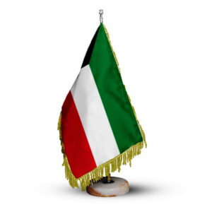 Kuwait Table Flag with Stone Base