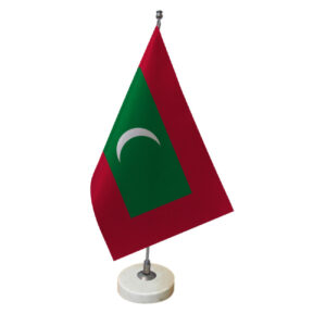 Maldives Table Flag with Stone Base