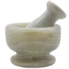 Marble Mortar & Pestle Set Handcrafted for Herb and Spice