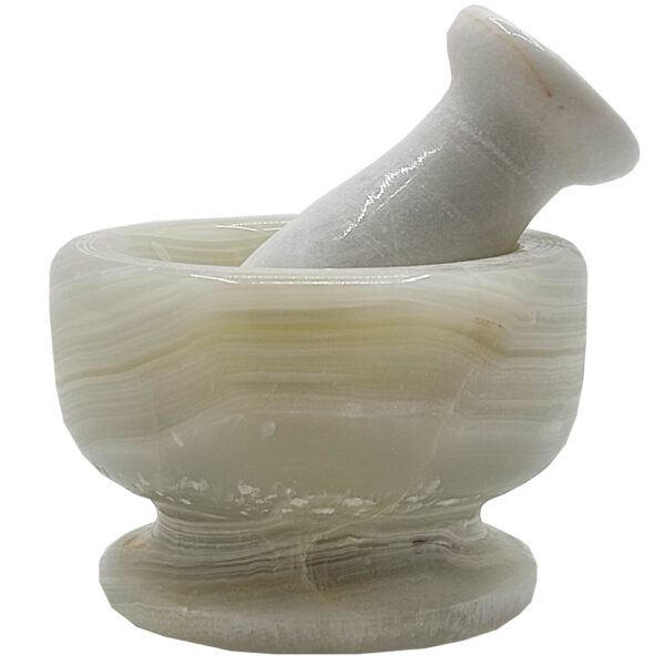 Marble Mortar & Pestle Set Handcrafted for Herb and Spice
