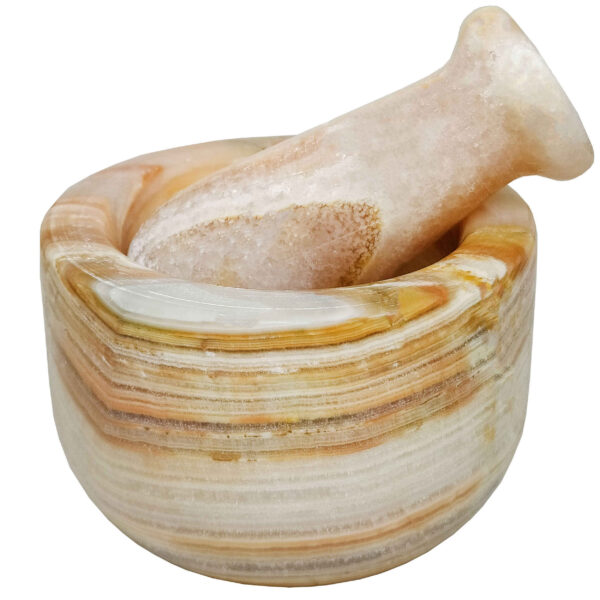 Marble Mortar and Pestle Set Handcrafted for Saffron & Spice Grinding