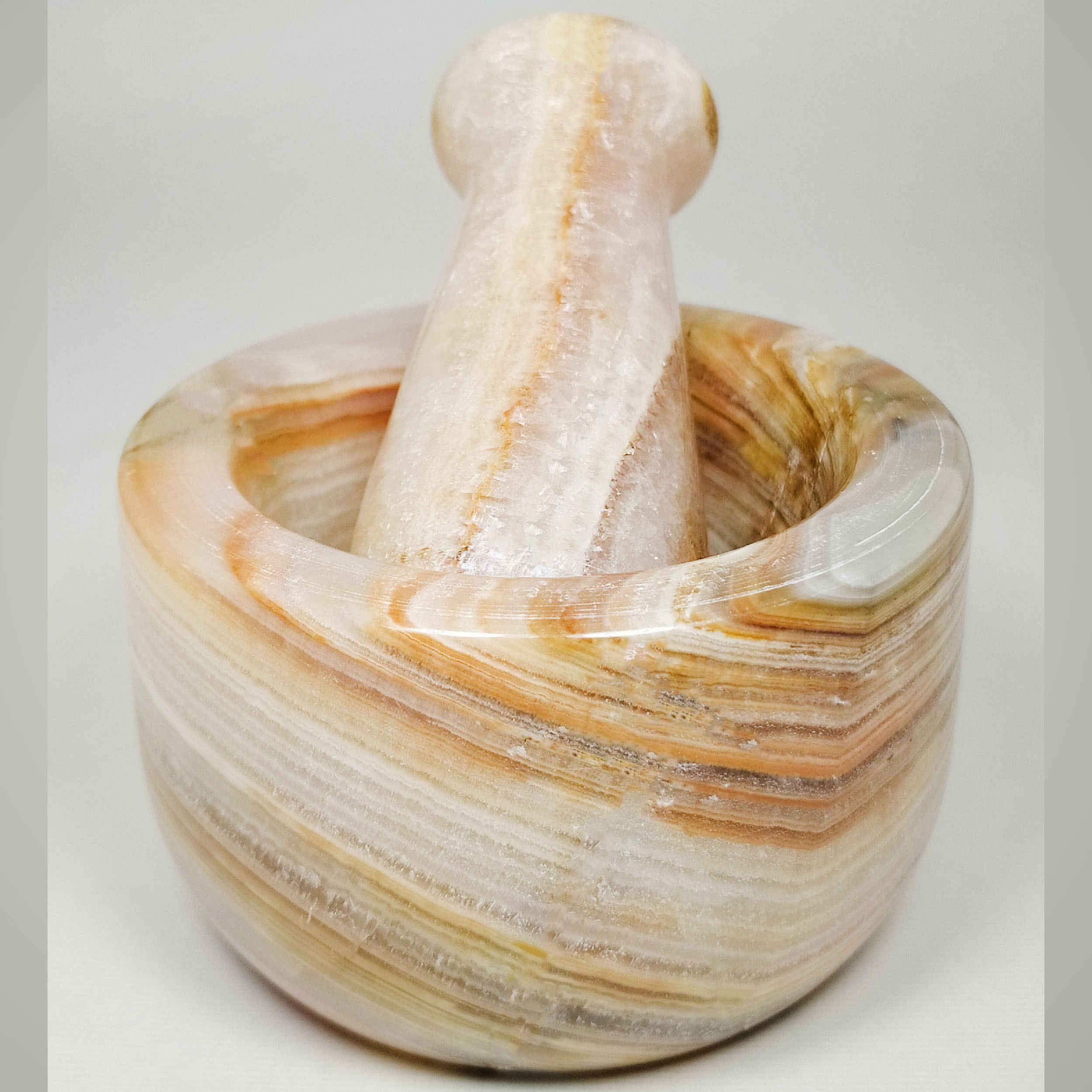 Marble Mortar and Pestle Set Handcrafted for Saffron & Spice Grinding