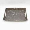 Melamine Serving Tray Lightweight & Durable Gray Marble Design