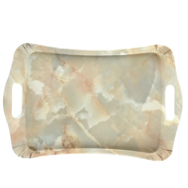 Melamine Serving Tray Lightweight & Durable Marble Design