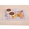 Melamine Serving Tray Lightweight & Durable White Floral Design