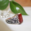 Islamic Agate Silver Ring for Men Elegance Ya Ali