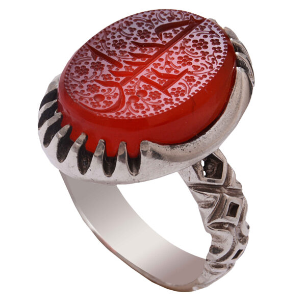 Islamic Agate Silver Ring for Men Elegance Ya Hussain