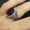 Islamic Agate Silver Ring for Men Elegance Ya Imam Reza