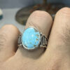 Persian Neyshabur Turquoise Silver Ring Handcrafted for Men
