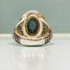 Persian Neyshabur Turquoise Silver Ring Handcrafted for Men Engraved