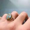 Persian Silver Ring for Men Paisley Design with Natural Neyshabur Turquoise