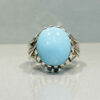 Persian Neyshabur Turquoise Silver Ring Handcrafted Ajami