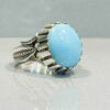 Persian Neyshabur Turquoise Silver Ring Handcrafted Ajami