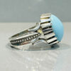 Persian Neyshabur Turquoise Silver Ring Handcrafted Ajami