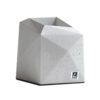 Mini Concrete Vase Handcrafted Geometric Design Gray