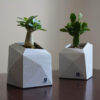 Mini Concrete Vase Handcrafted Geometric Design Gray