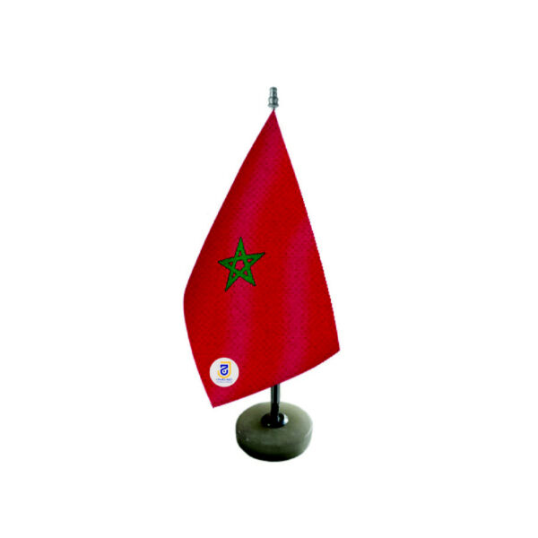 Morocco Table Flag with Stone Base