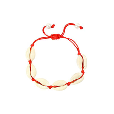 Handmade Natural Shell Bracelet with Red String – Unique Design