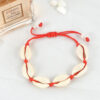 Handmade Natural Shell Bracelet with Red String – Unique Design
