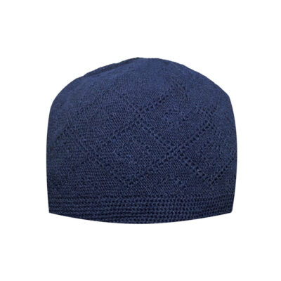 Navy Blue Turkish Kufi Taqiyah – Traditional Muslim Headwear Hat