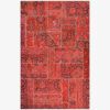 Vintage Persian Hand-Knotted Patchwork Carpet Red