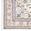 Original Persian Silk Carpet Hand-Knotted in Tabas Floral Medallion Cream