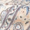 Original Persian Silk Carpet Hand-Knotted in Tabas Floral Medallion Cream