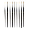 10-Piece Round Bristle Paint Brush Set for Watercolor, Acrylic, & Gouache