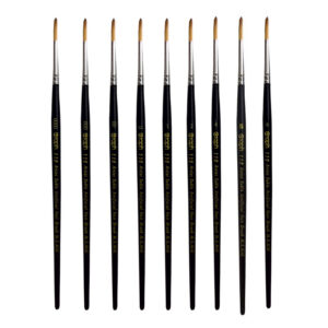 10-Piece Round Bristle Paint Brush Set for Watercolor, Acrylic, & Gouache