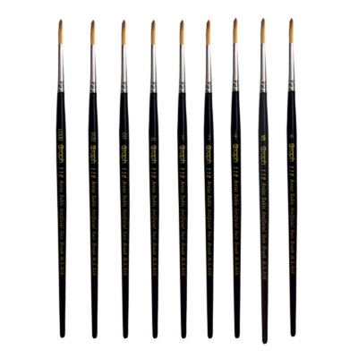 10-Piece Round Bristle Paint Brush Set for Watercolor, Acrylic, & Gouache