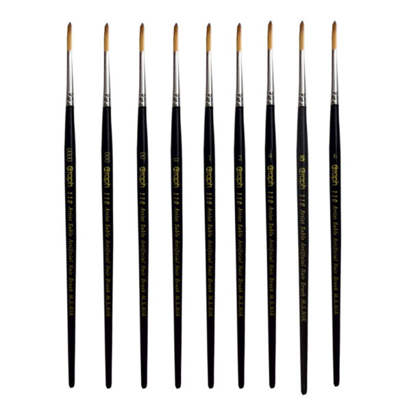 10-Piece Round Bristle Paint Brush Set for Watercolor, Acrylic, & Gouache